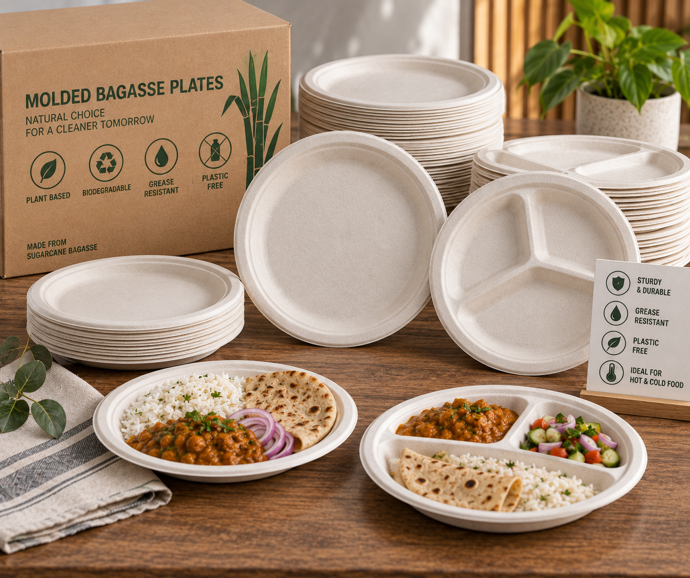Molded Bagasse Plates