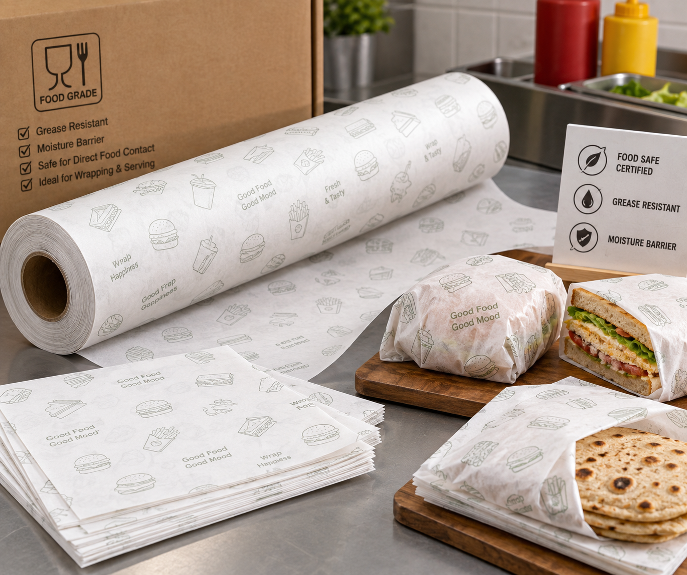 Food-Grade Greaseproof Wrapping Paper